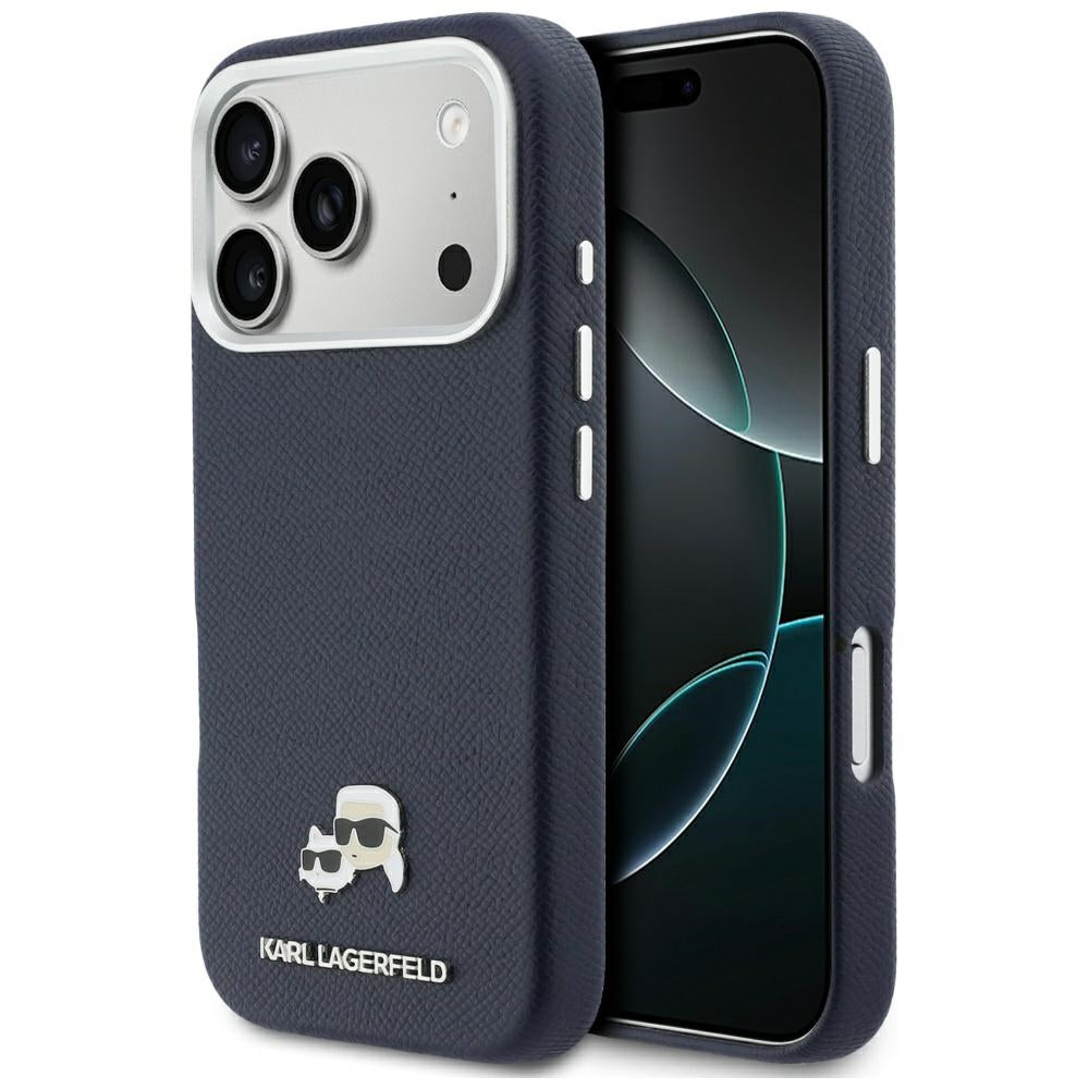 MagSafe futrola za Apple iPhone 17 Pro, Karl Lagerfeld, Saffiano Karl & Choupette Pins, Plava