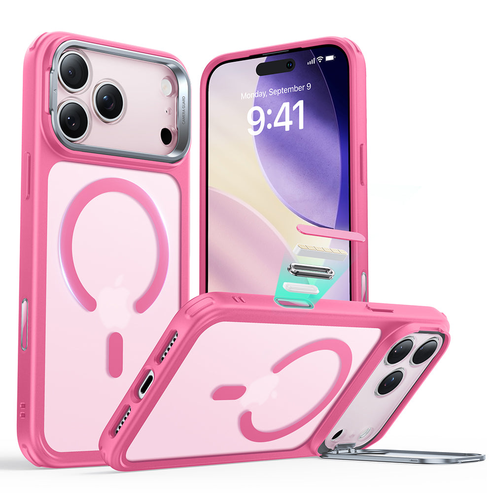 Futrola MagSafe za Apple iPhone 17 Pro Max, ESR, Classic Hybrid Kickstand, Roza Satinirana