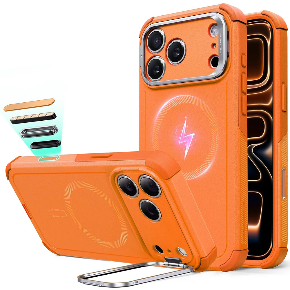 Futrola MagSafe za Apple iPhone 17 Pro Max, ESR, Cyber Armor Kickstand, Narančasta