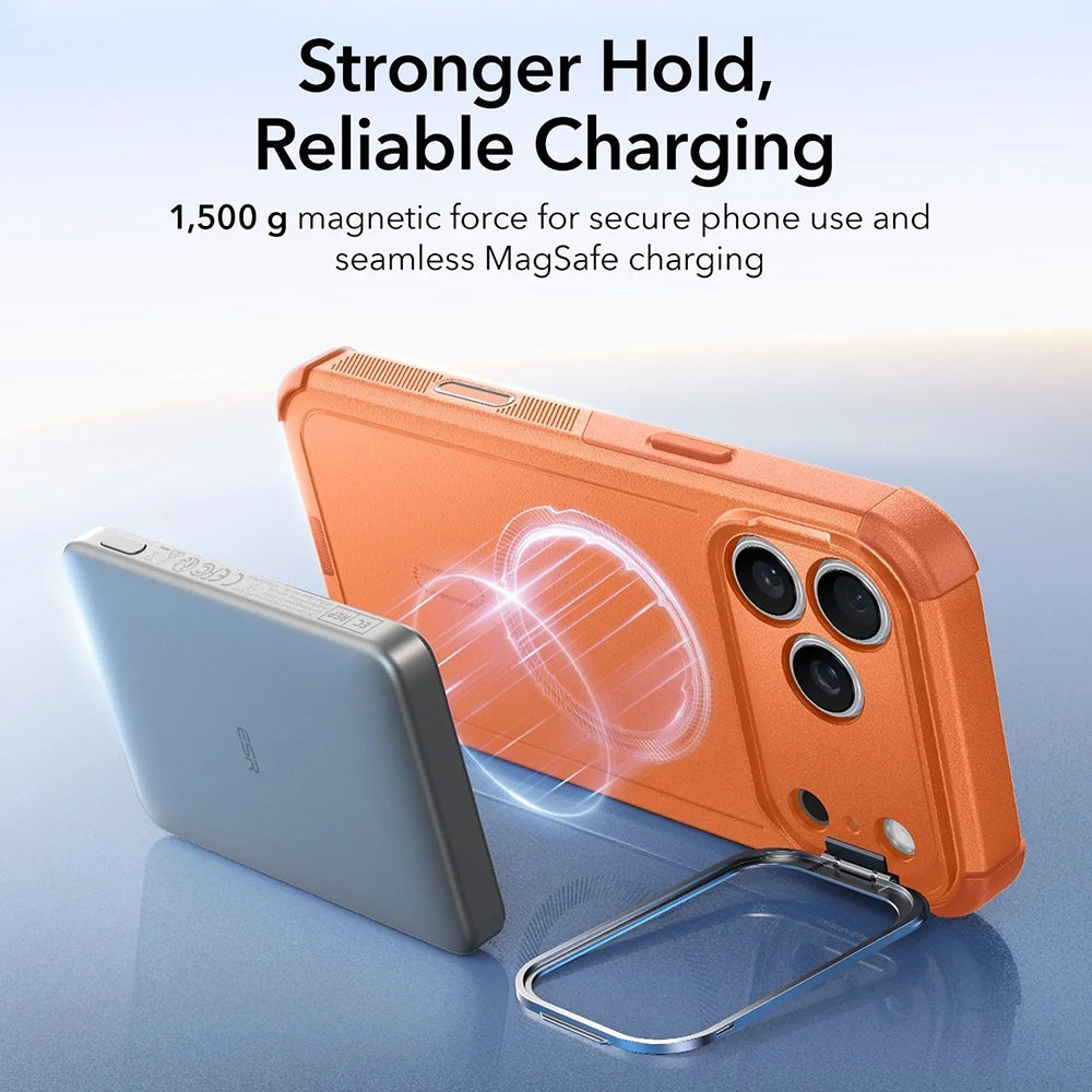 Futrola MagSafe za Apple iPhone 17 Pro Max, ESR, Cyber Armor Kickstand, Narančasta