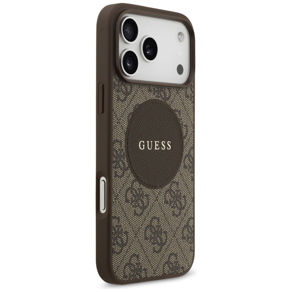 MagSafe futrola za Apple iPhone 17 Pro Max, Guess, 4G Circle Classic Logo, smeđa