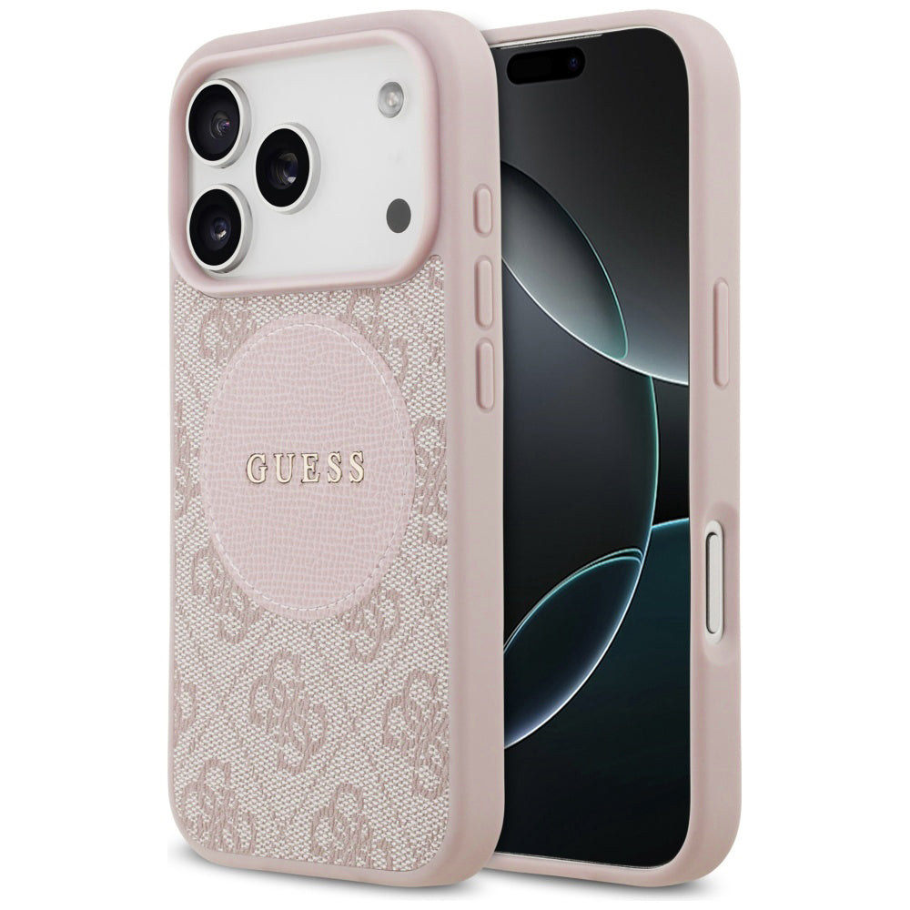 MagSafe futrola za Apple iPhone 17 Pro Max, Guess, 4G Circle Classic Logo, Roza