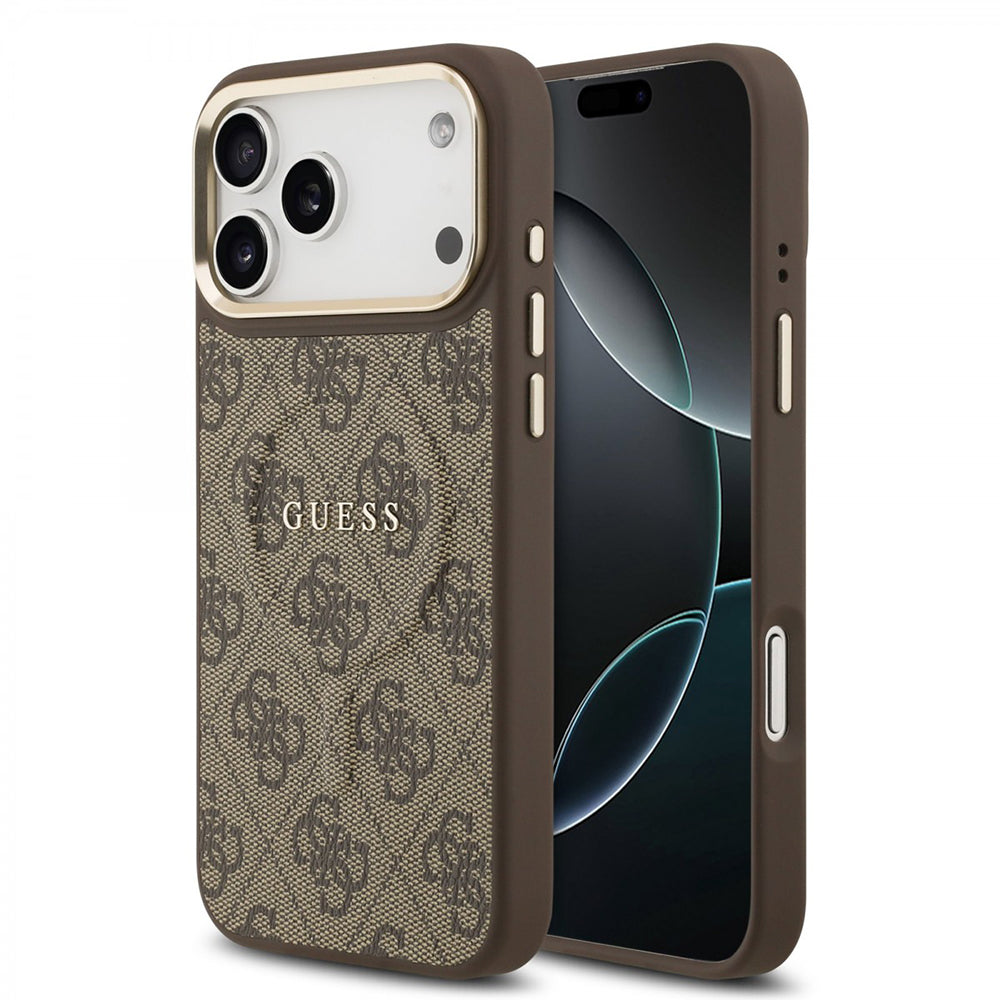 MagSafe futrola za Apple iPhone 17 Pro Max, Guess, 4G Classic, smeđa