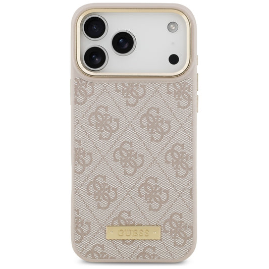 MagSafe futrola za Apple iPhone 17 Pro Max, Guess, 4G Logo Plate, Roza