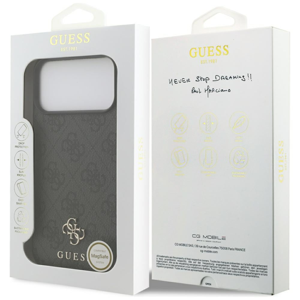 MagSafe futrola za Apple iPhone 17 Pro Max, Guess, 4G Small and Classic Logo, Crna