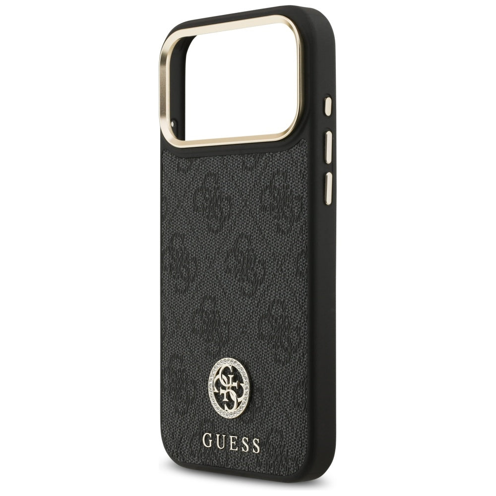 Futrola MagSafe za Apple iPhone 17 Pro Max, Guess, 4G Strass Logo, Crna