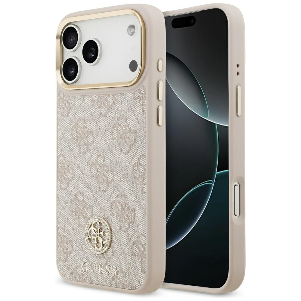 MagSafe futrola za Apple iPhone 17 Pro Max, Guess, 4G Strass Logo, Roza