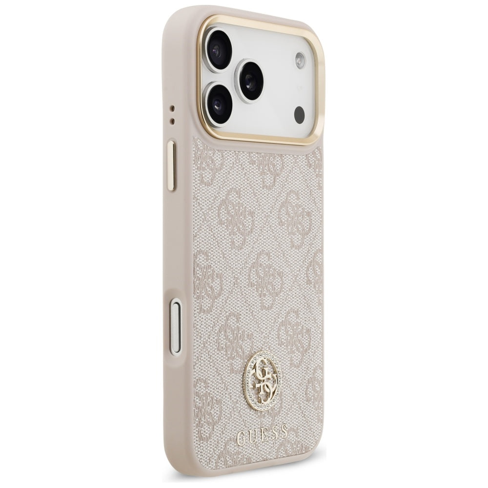 MagSafe futrola za Apple iPhone 17 Pro Max, Guess, 4G Strass Logo, Roza
