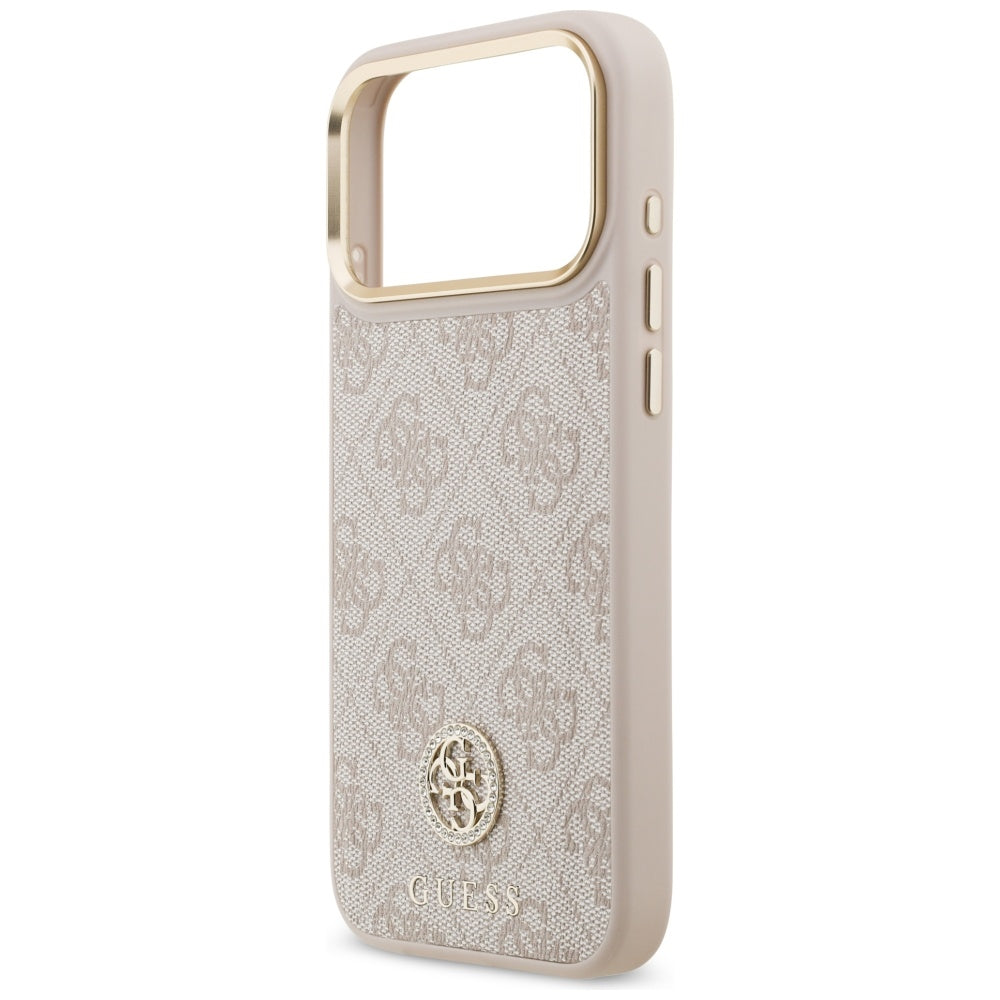 MagSafe futrola za Apple iPhone 17 Pro Max, Guess, 4G Strass Logo, Roza