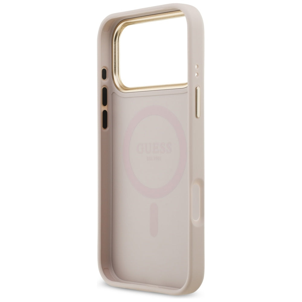 MagSafe futrola za Apple iPhone 17 Pro Max, Guess, 4G Strass Logo, Roza