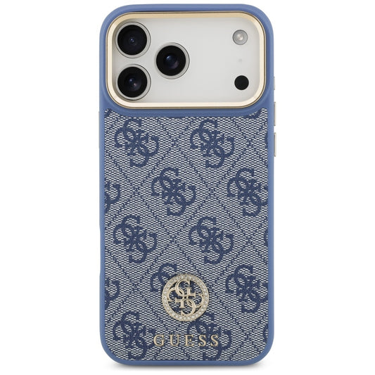 MagSafe futrola za Apple iPhone 17 Pro Max, Guess, 4G Strass Logo with Big Strap, Plava