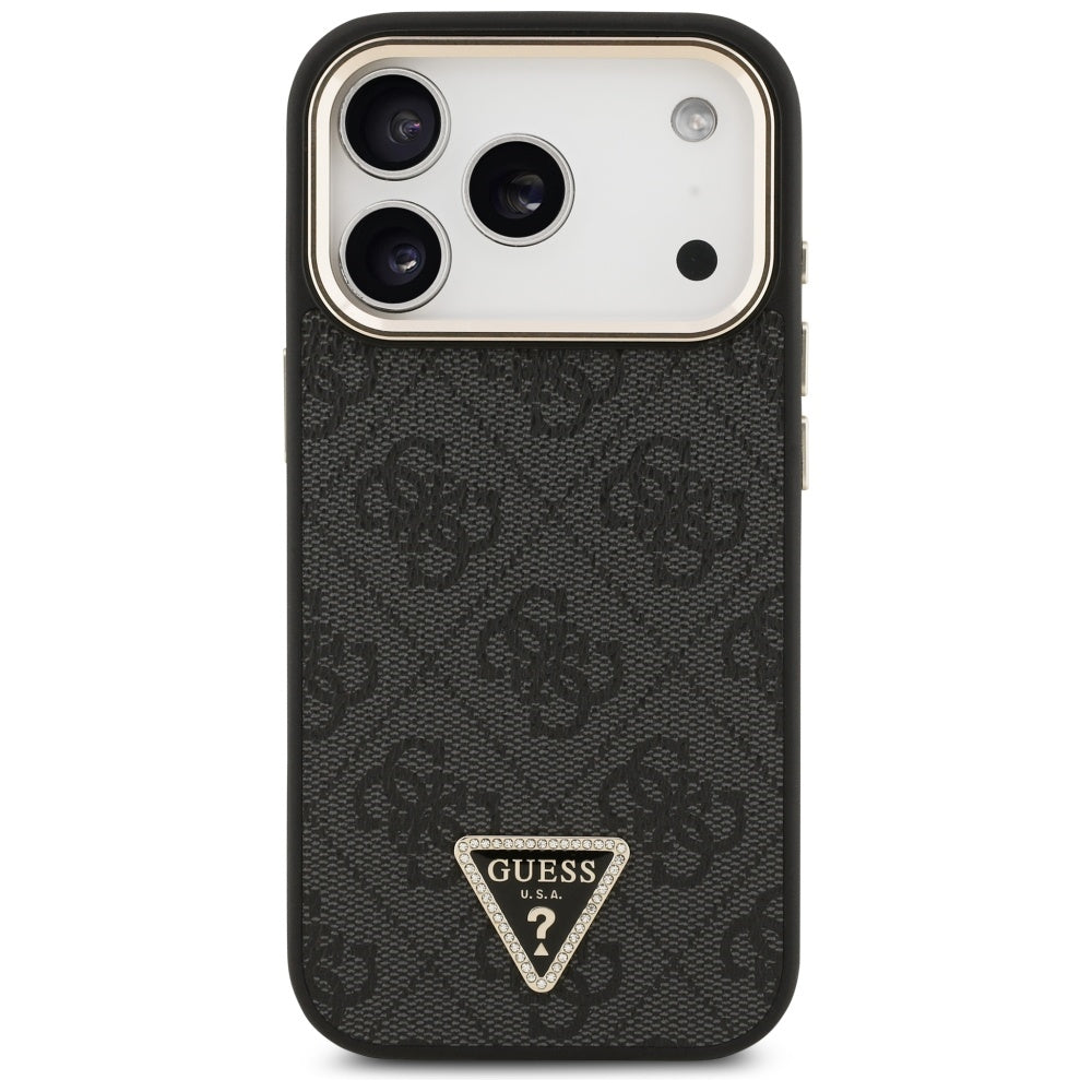 MagSafe futrola za Apple iPhone 17 Pro Max, Guess, 4G Triangle Diamond Logo, Crna