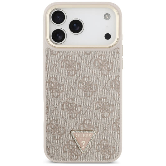 MagSafe futrola za Apple iPhone 17 Pro Max, Guess, 4G Triangle Logo with Big Strap, Roza