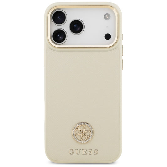 MagSafe futrola za Apple iPhone 17 Pro Max, Guess, Grained Strass Logo, Bež