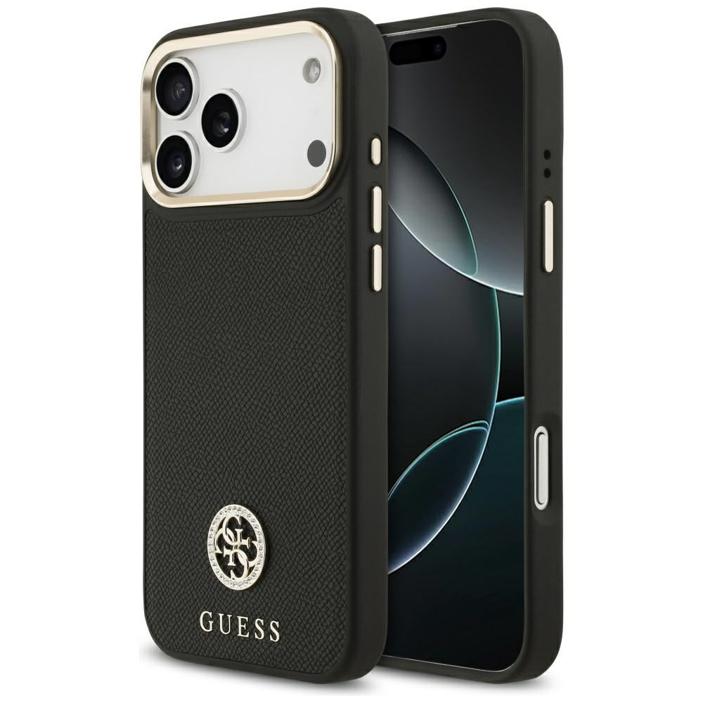 MagSafe futrola za Apple iPhone 17 Pro Max, Guess, Grained Strass Logo, Crna