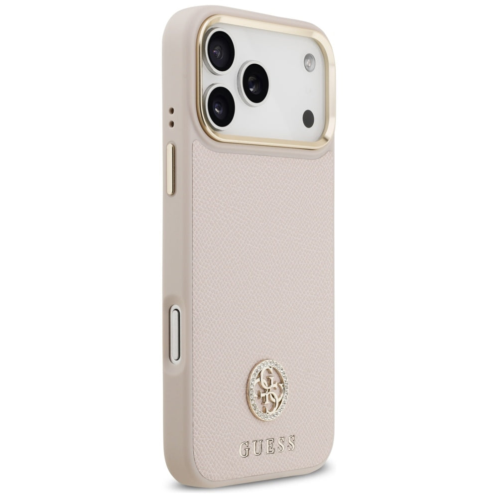 MagSafe torbica za Apple iPhone 17 Pro Max, Guess, Grained Strass Logo, Roza