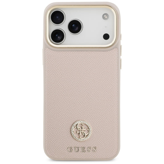 MagSafe torbica za Apple iPhone 17 Pro Max, Guess, Grained Strass Logo, Roza