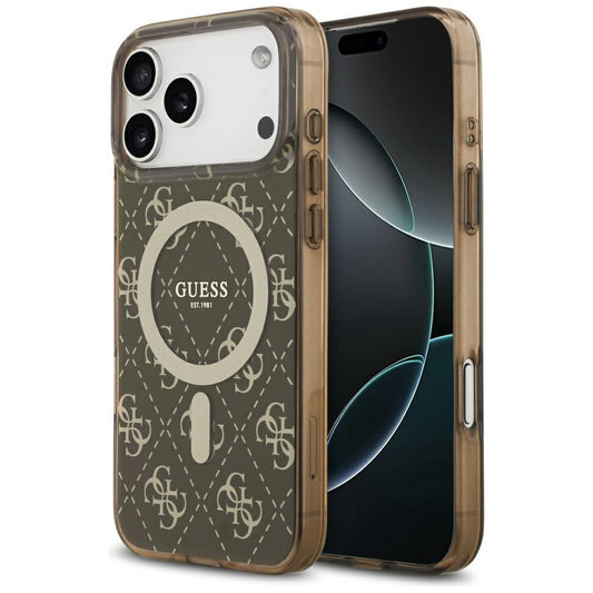 MagSafe futrola za Apple iPhone 17 Pro Max, Guess, IML 4G Background, smeđa