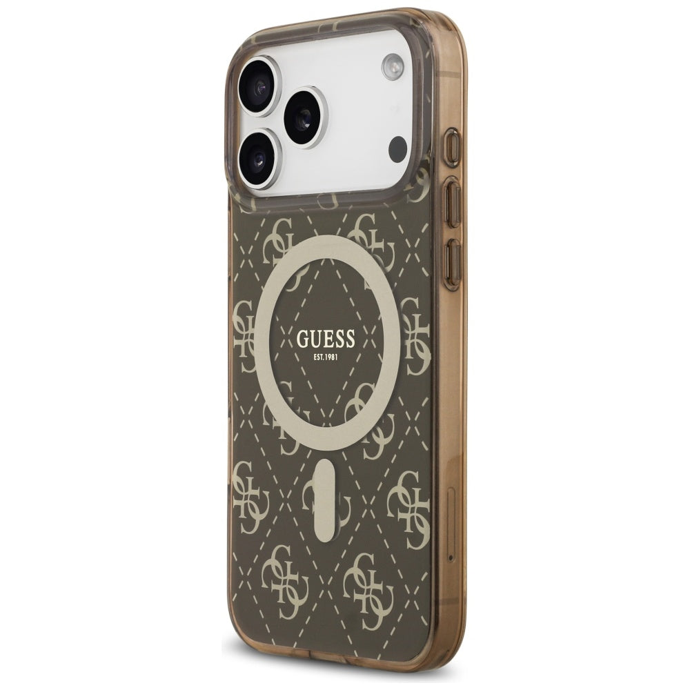 MagSafe futrola za Apple iPhone 17 Pro Max, Guess, IML 4G Background, smeđa
