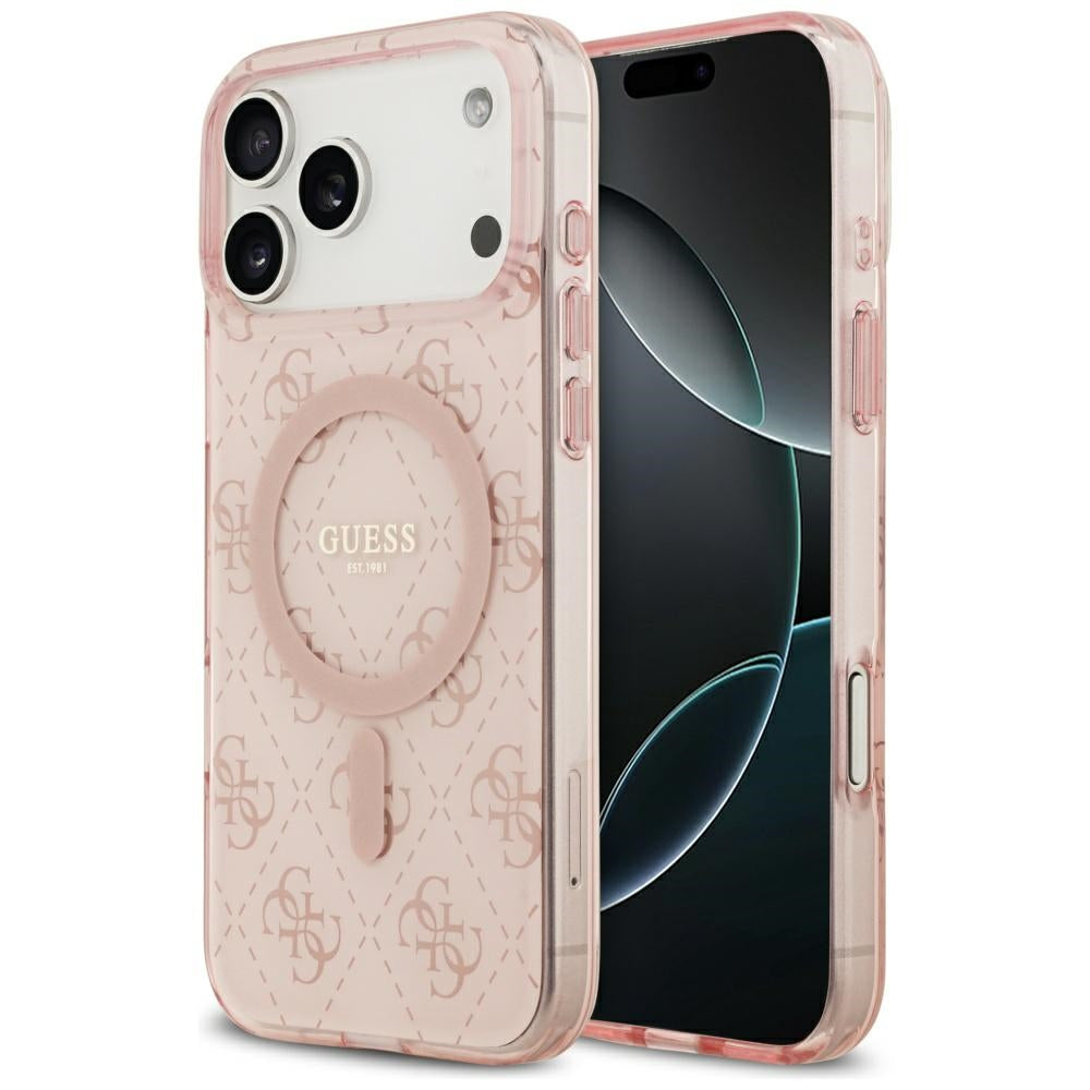 MagSafe futrola za Apple iPhone 17 Pro Max, Guess, IML 4G Background, Roza