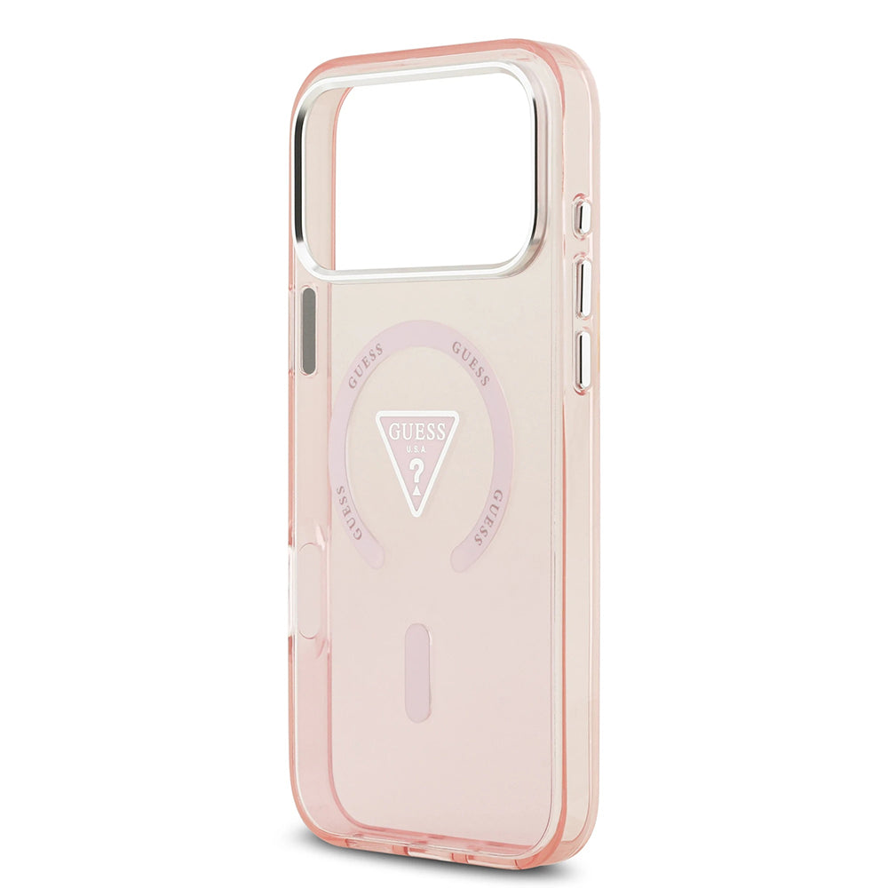 Futrola MagSafe za Apple iPhone 17 Pro Max, Guess, IML Gradient Triangle Logo, Roza