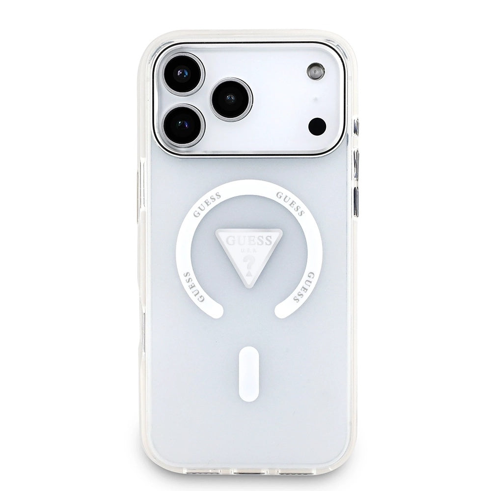 Futrola MagSafe za Apple iPhone 17 Pro Max, Guess, IML Gradient Triangle Logo, Prozirna