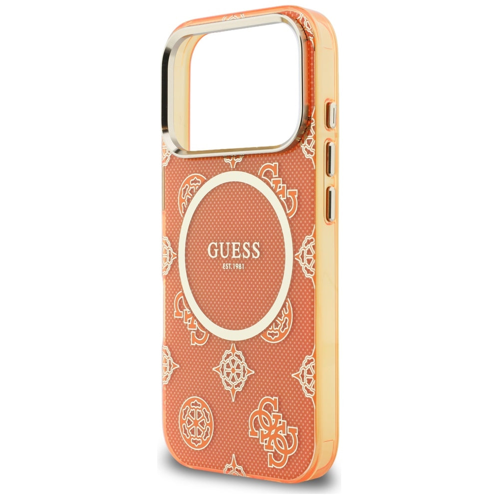 Futrola MagSafe za Apple iPhone 17 Pro Max, Guess, IML Peony Dot, Narančasta