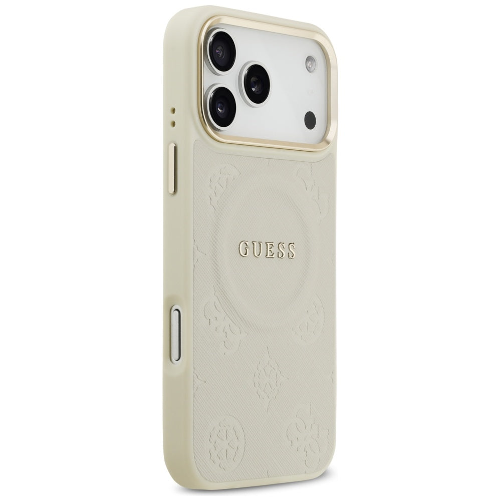Futrola MagSafe za Apple iPhone 17 Pro Max, Guess, Peony Hot Stamp, Bež