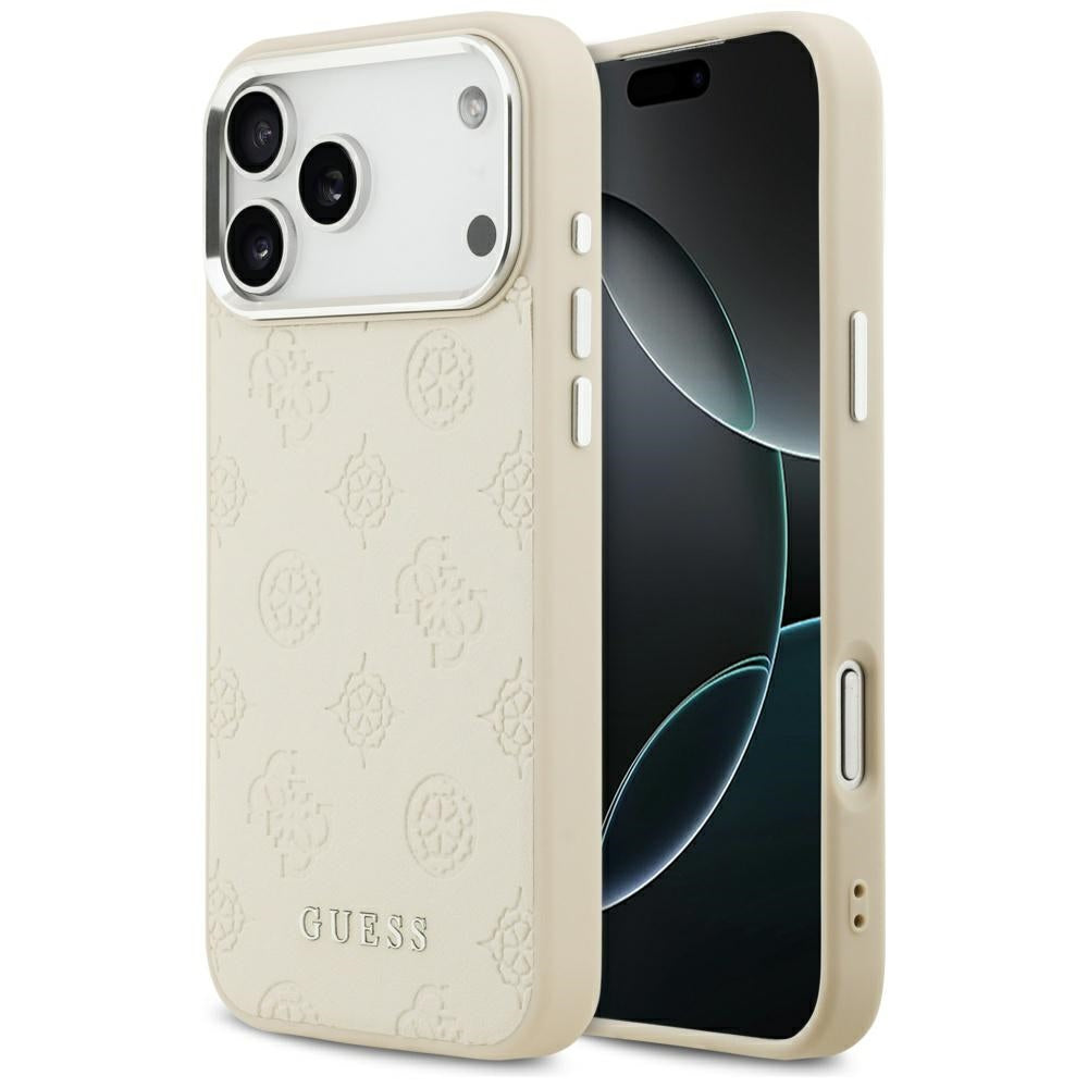 MagSafe futrola za Apple iPhone 17 Pro Max, Guess, Peony Hot Stamp Script, Bež