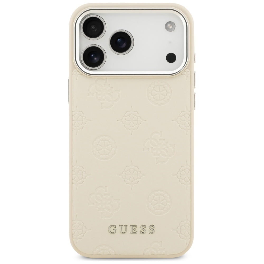 MagSafe futrola za Apple iPhone 17 Pro Max, Guess, Peony Hot Stamp Script, Bež