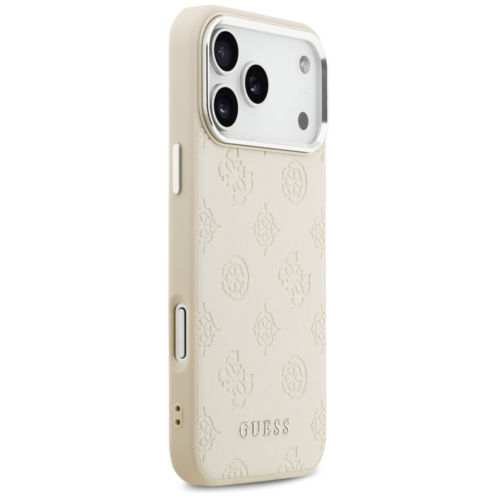 MagSafe futrola za Apple iPhone 17 Pro Max, Guess, Peony Hot Stamp Script, Bež