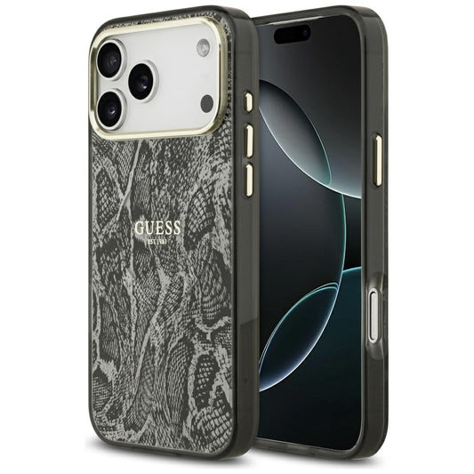 MagSafe torbica za Apple iPhone 17 Pro Max, Guess, Python uzorak, Crna