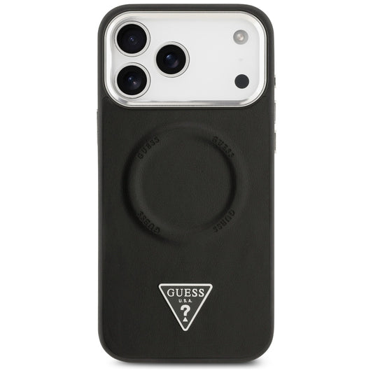 MagSafe futrola za Apple iPhone 17 Pro Max, Guess, Triangle Logo, Crno Srebrna