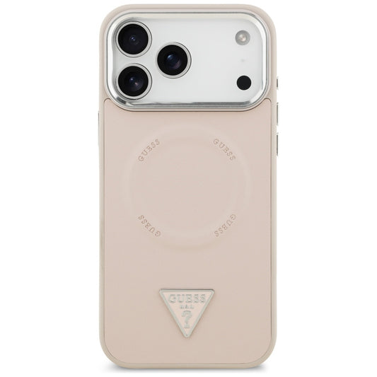 MagSafe futrola za Apple iPhone 17 Pro Max, Guess, Triangle Logo, Roza Srebrna