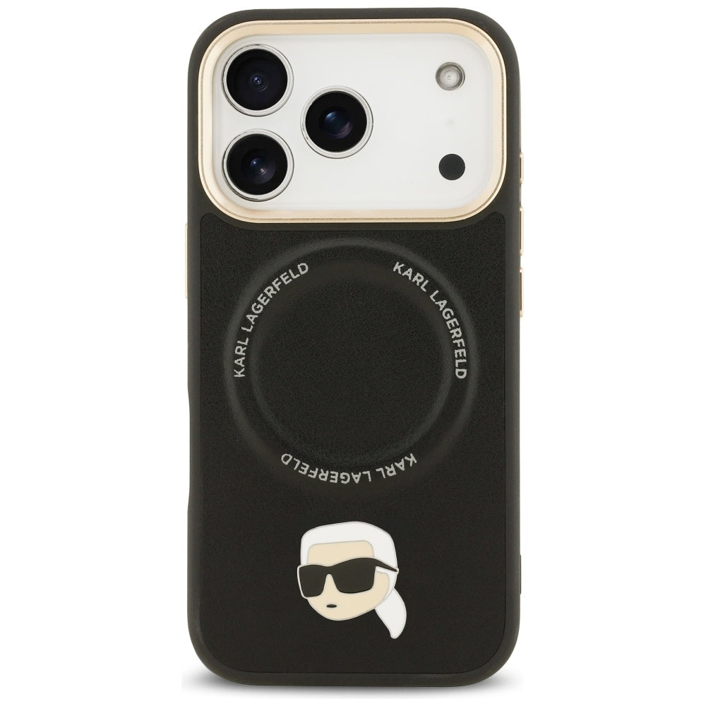 Futrola MagSafe za Apple iPhone 17 Pro Max, Karl Lagerfeld, Big Strap Karl Metal Logo, Crna