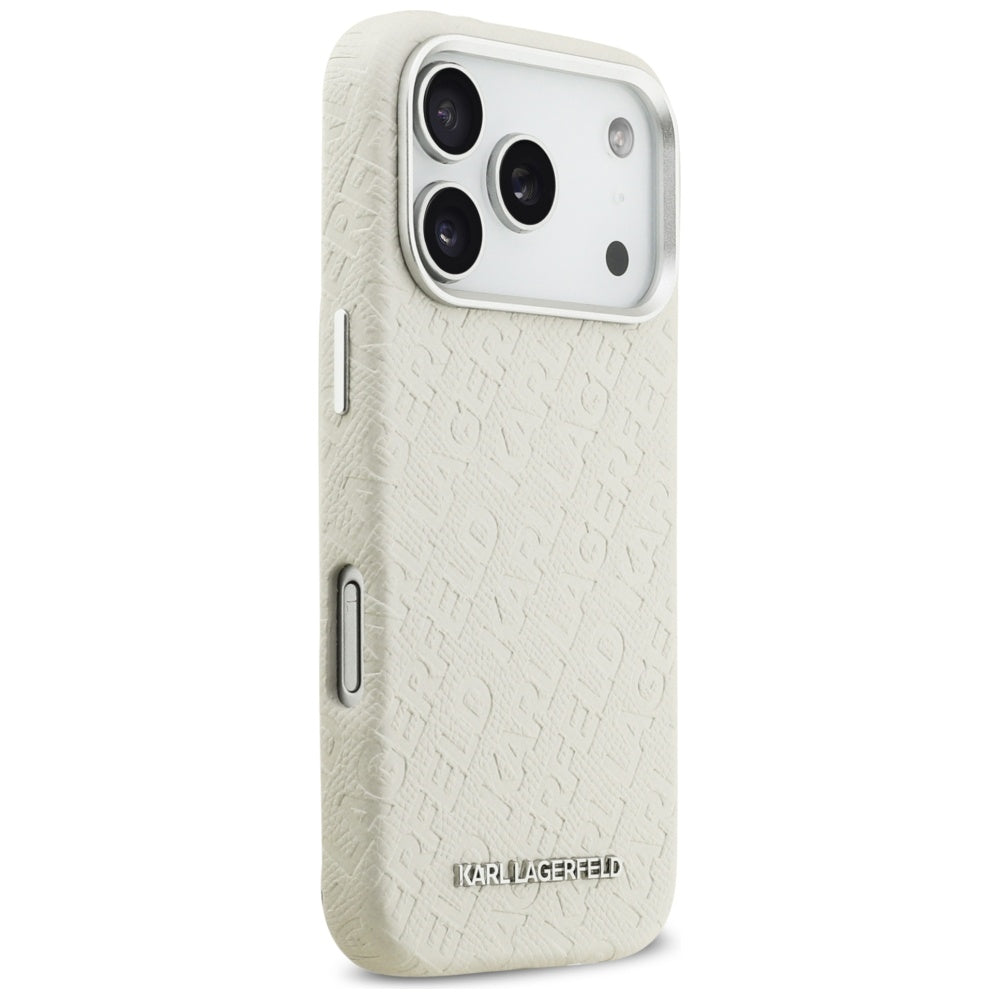 Futrola MagSafe za Apple iPhone 17 Pro Max, Karl Lagerfeld, FW Stamped Karl, Bež