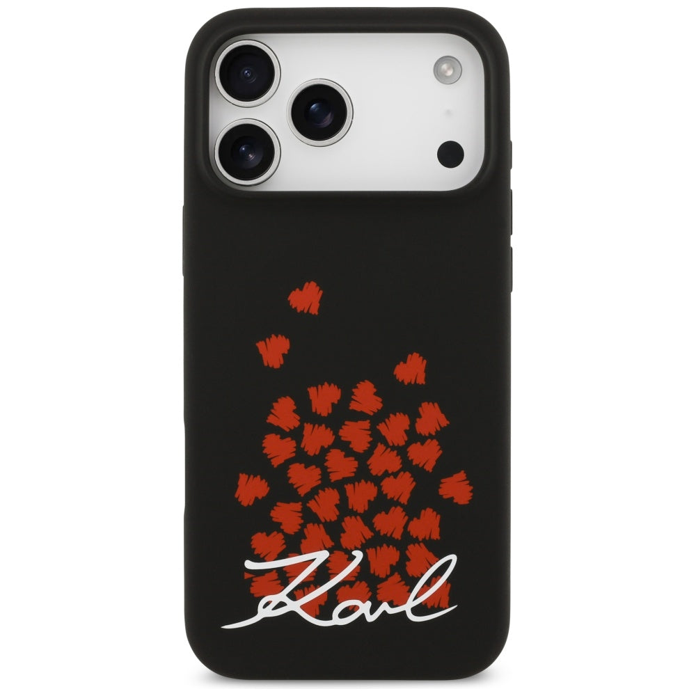 Futrola MagSafe za Apple iPhone 17 Pro Max, Karl Lagerfeld, Heart Sign Logo, Crna