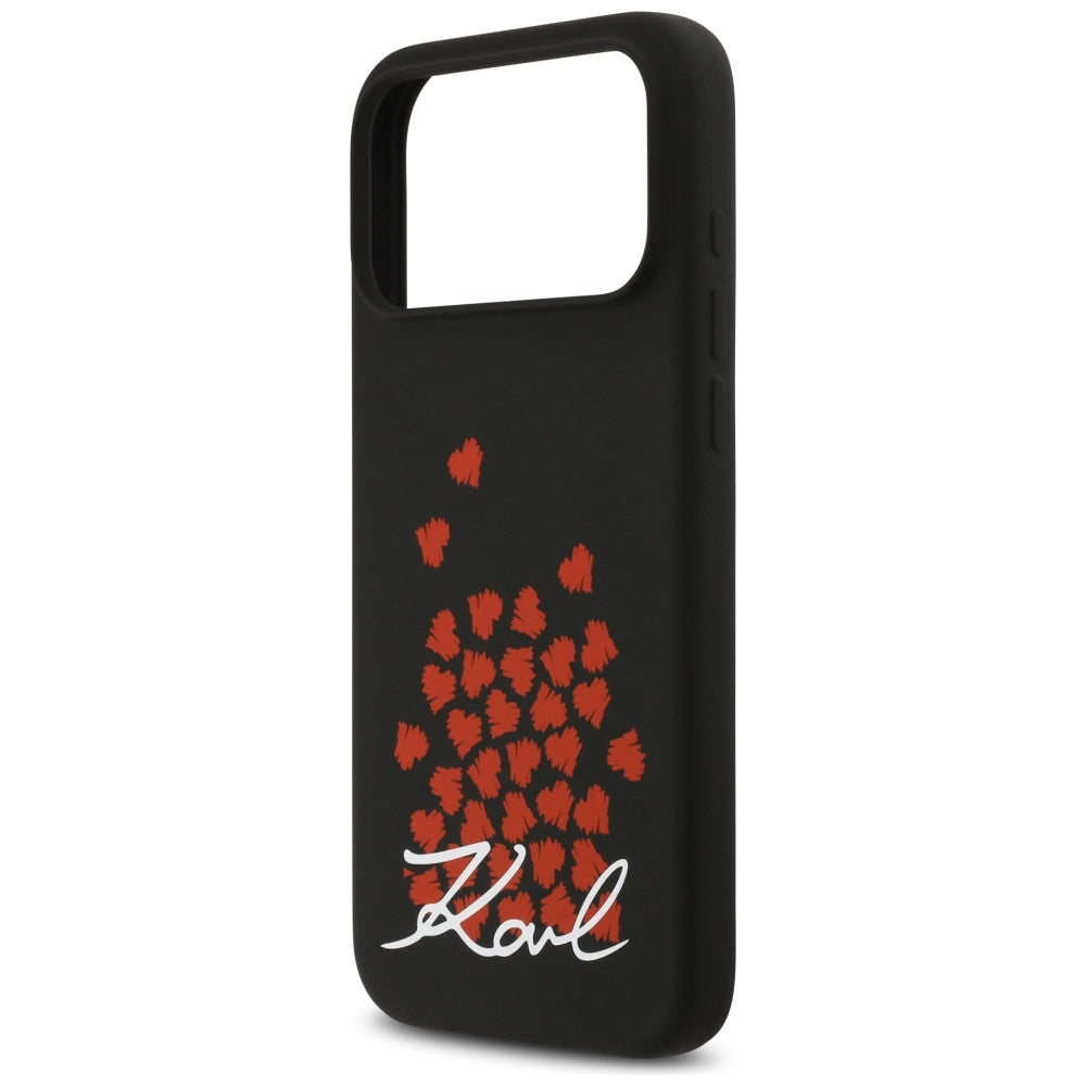 Futrola MagSafe za Apple iPhone 17 Pro Max, Karl Lagerfeld, Heart Sign Logo, Crna