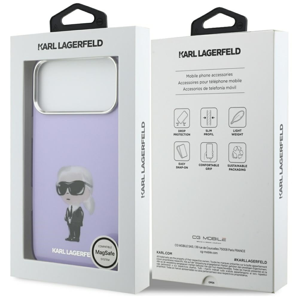 MagSafe futrola za Apple iPhone 17 Pro Max, Karl Lagerfeld, IML Aquarelle Logo Karl, Ljubičasta