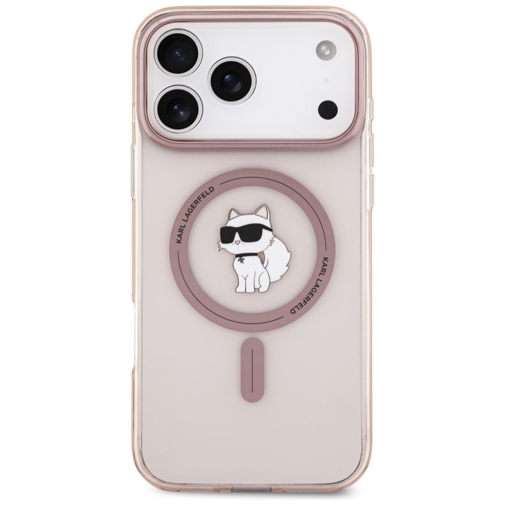 Futrola MagSafe za Apple iPhone 17 Pro Max, Karl Lagerfeld, IML Choupette, Roza