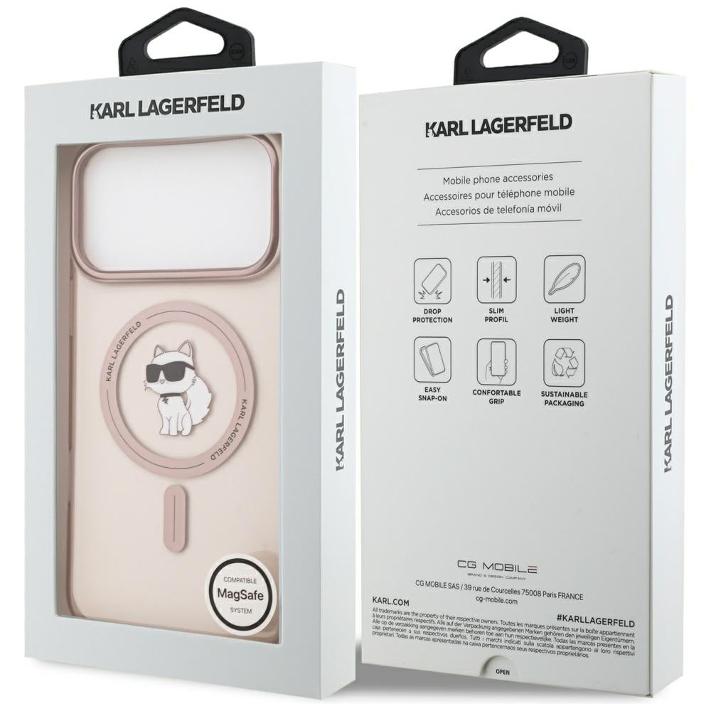 Futrola MagSafe za Apple iPhone 17 Pro Max, Karl Lagerfeld, IML Choupette, Roza