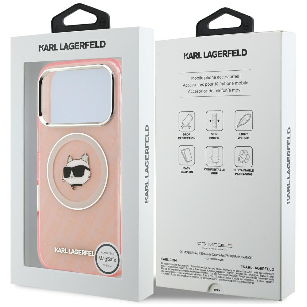 Futrola MagSafe za Apple iPhone 17 Pro Max, Karl Lagerfeld, IML Choupette`s Head, Roza