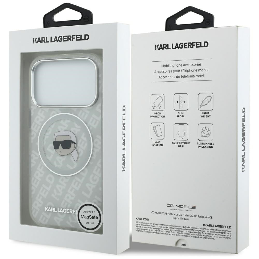 Husa MagSafe za Apple iPhone 17 Pro Max, Karl Lagerfeld, IML Karl`s Head, Siva