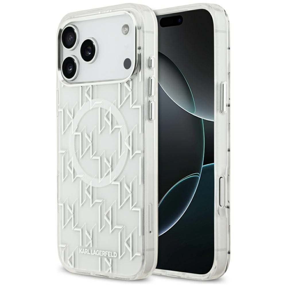 Futrola MagSafe za Apple iPhone 17 Pro Max, Karl Lagerfeld, IML KL Monogram, Bijela
