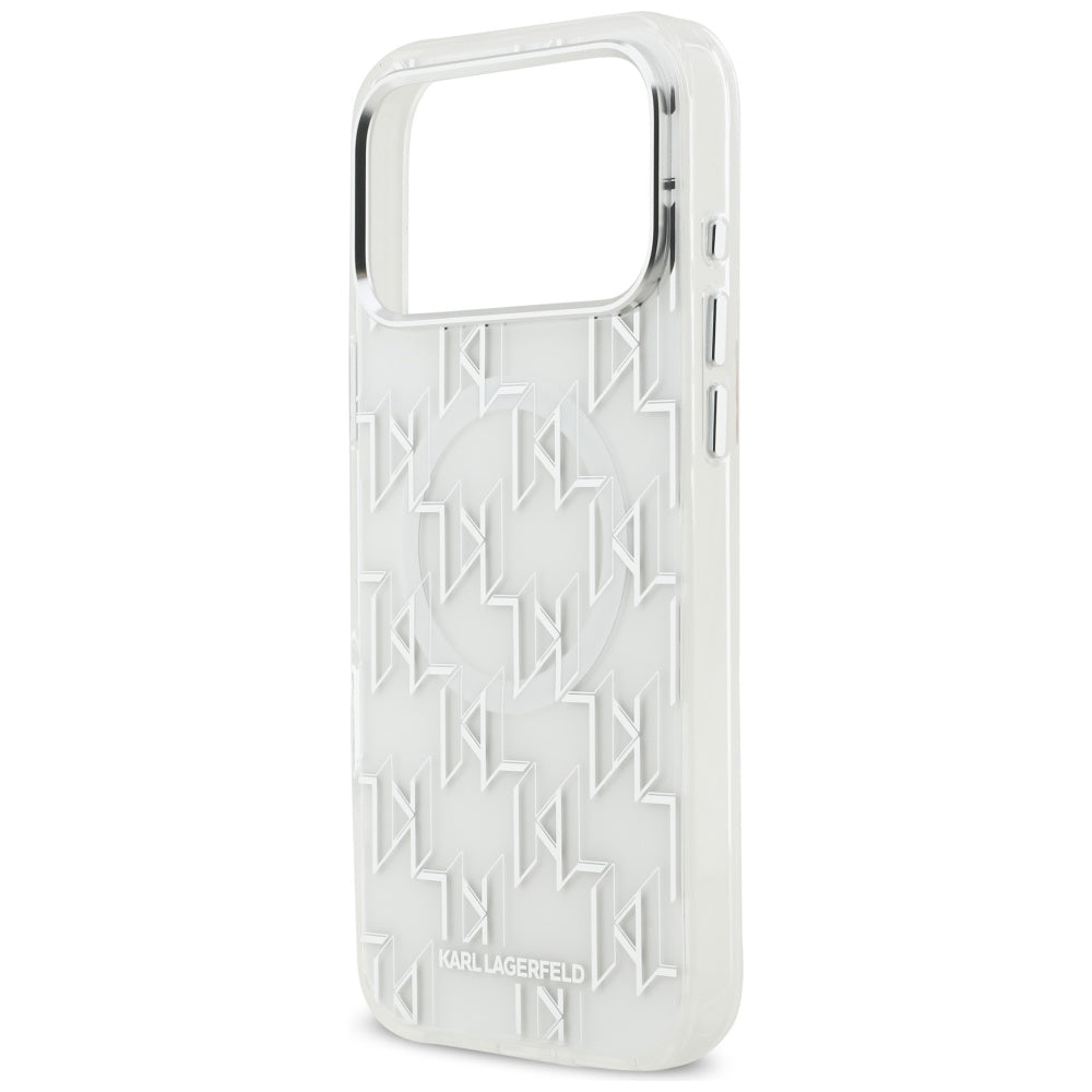 Futrola MagSafe za Apple iPhone 17 Pro Max, Karl Lagerfeld, IML KL Monogram, Bijela