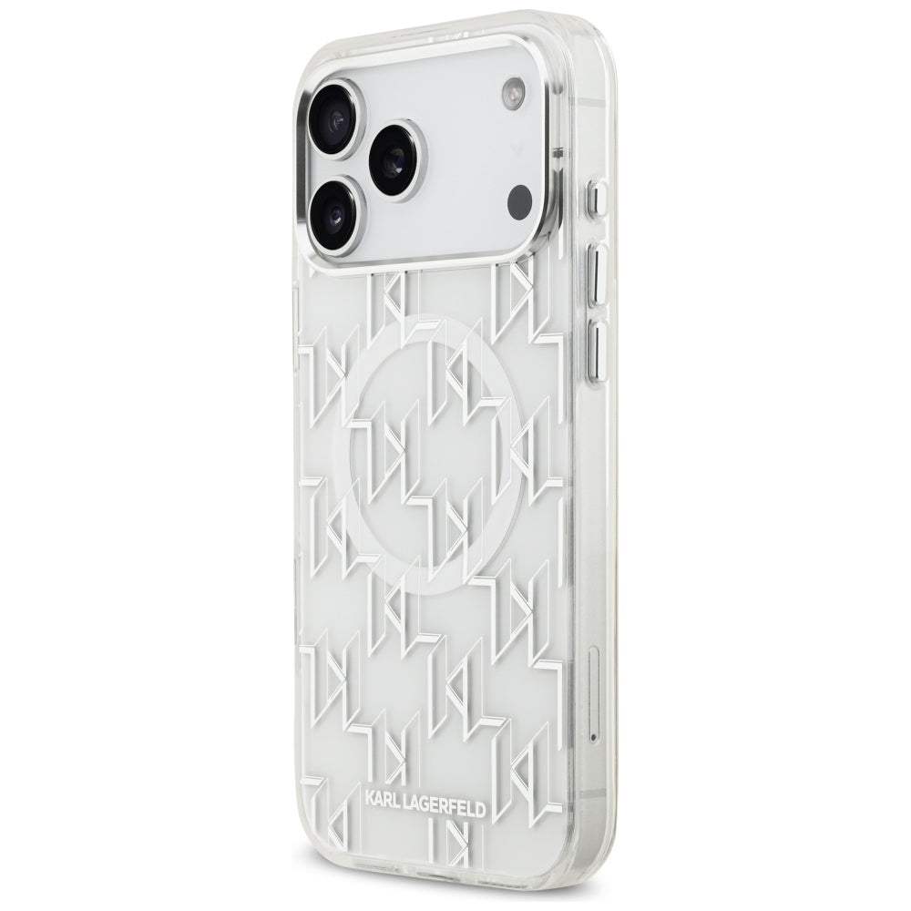 Futrola MagSafe za Apple iPhone 17 Pro Max, Karl Lagerfeld, IML KL Monogram, Bijela