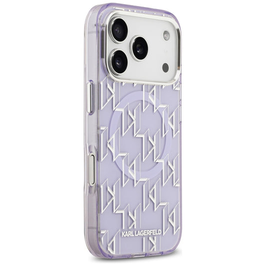 Futrola MagSafe za Apple iPhone 17 Pro Max, Karl Lagerfeld, IML KL Monogram, Ljubičasta