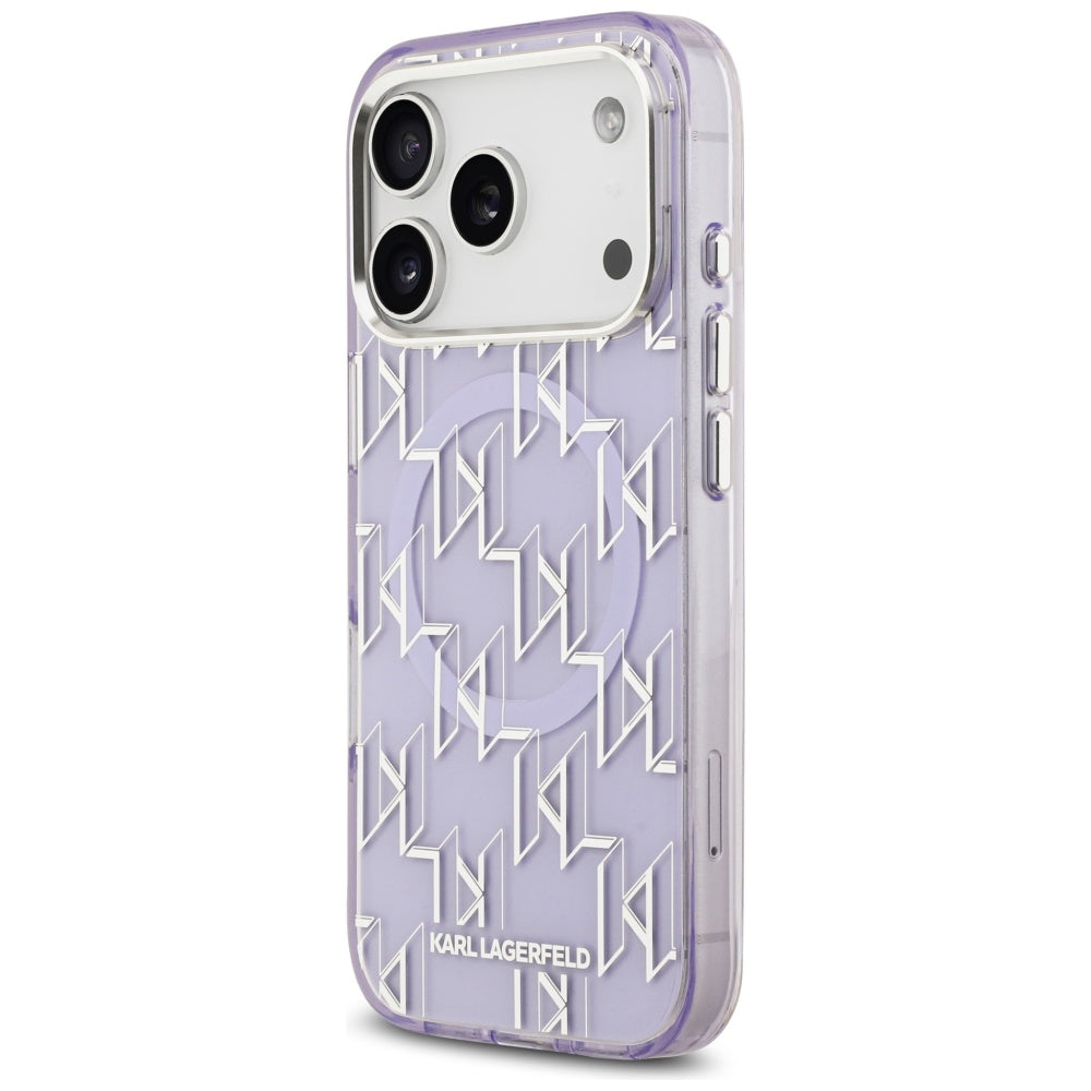 Futrola MagSafe za Apple iPhone 17 Pro Max, Karl Lagerfeld, IML KL Monogram, Ljubičasta
