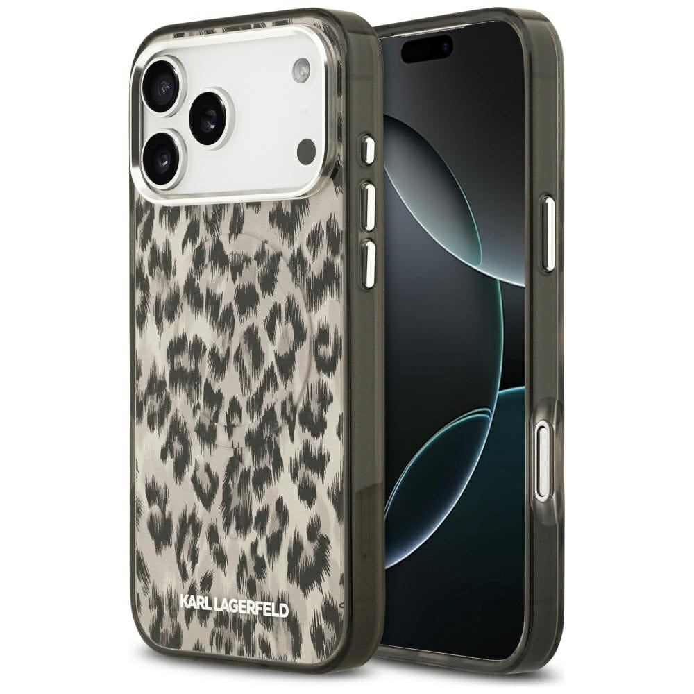 Futrola MagSafe za Apple iPhone 17 Pro Max, Karl Lagerfeld, IML Leopard uzorak, Smeđa