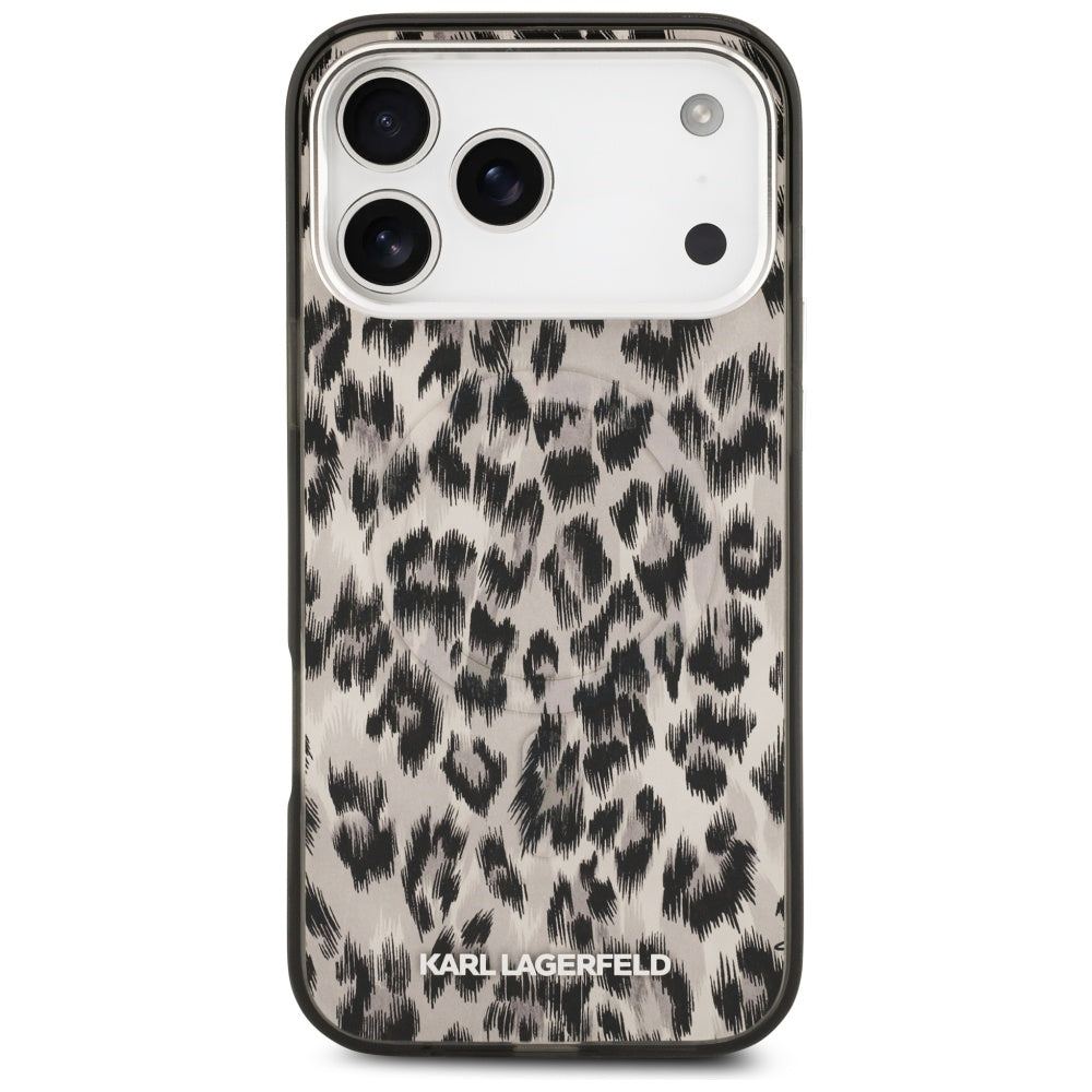 Futrola MagSafe za Apple iPhone 17 Pro Max, Karl Lagerfeld, IML Leopard uzorak, Smeđa